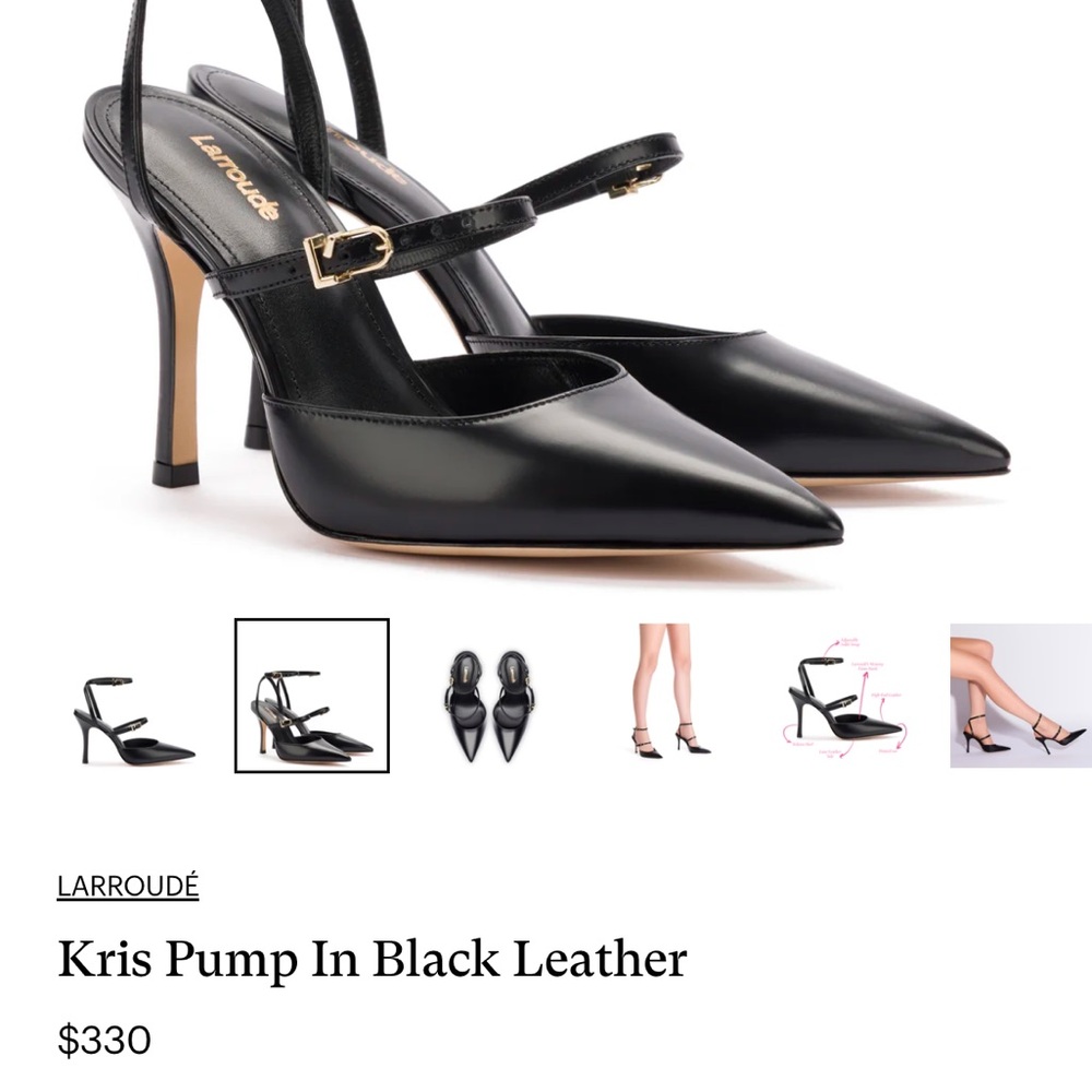 Larroude Black Heels Double Ankle Strap